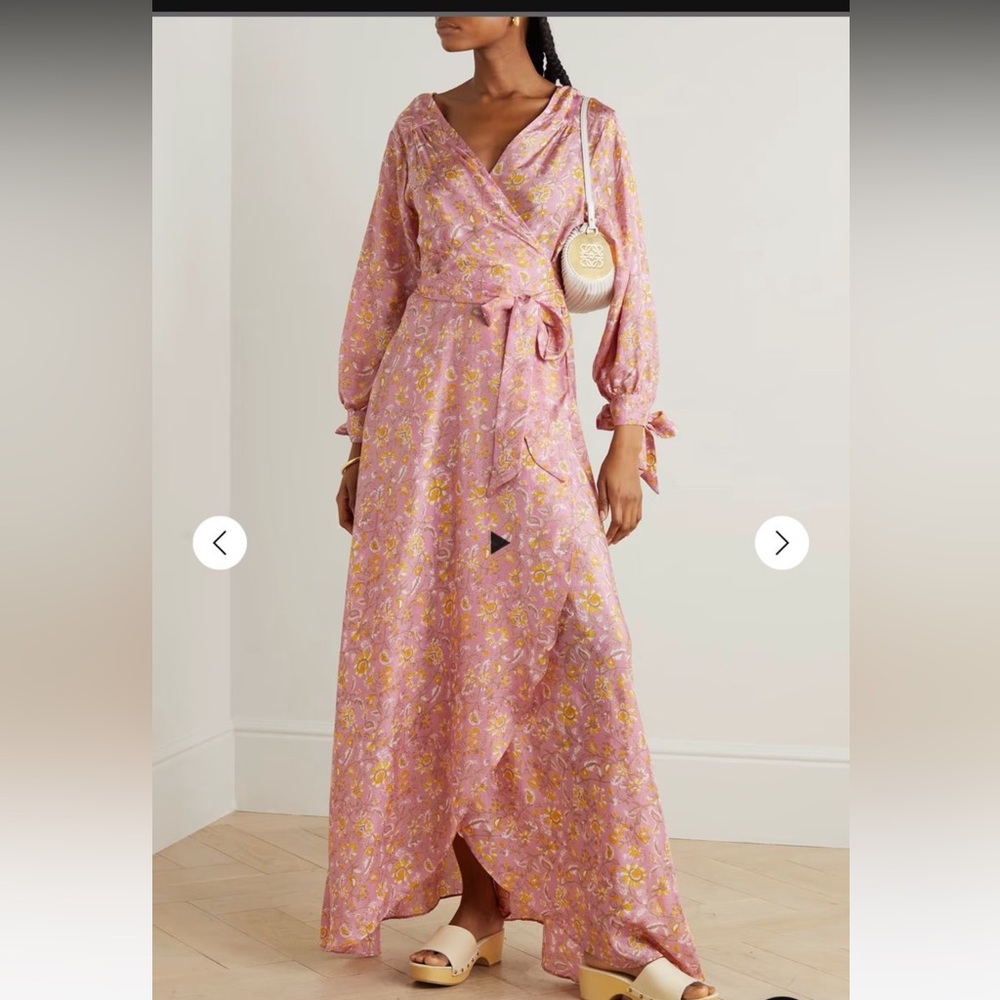 Floral Pink Wrap Dress